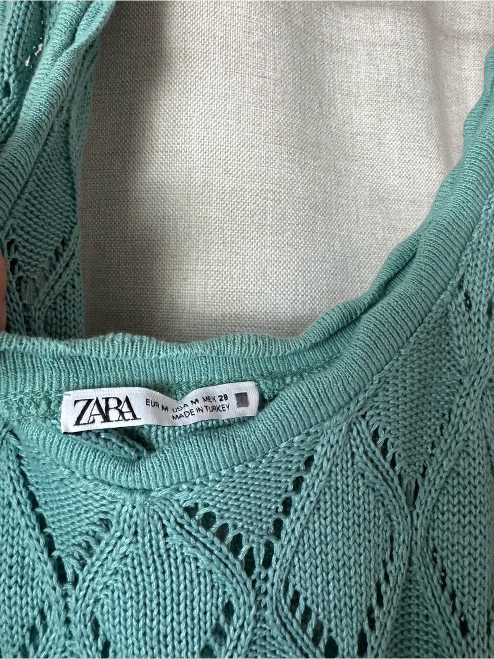 Zara Seafoam Knit Maxi Dress